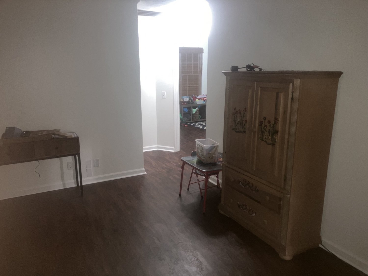 Another room after the new floor went down.
