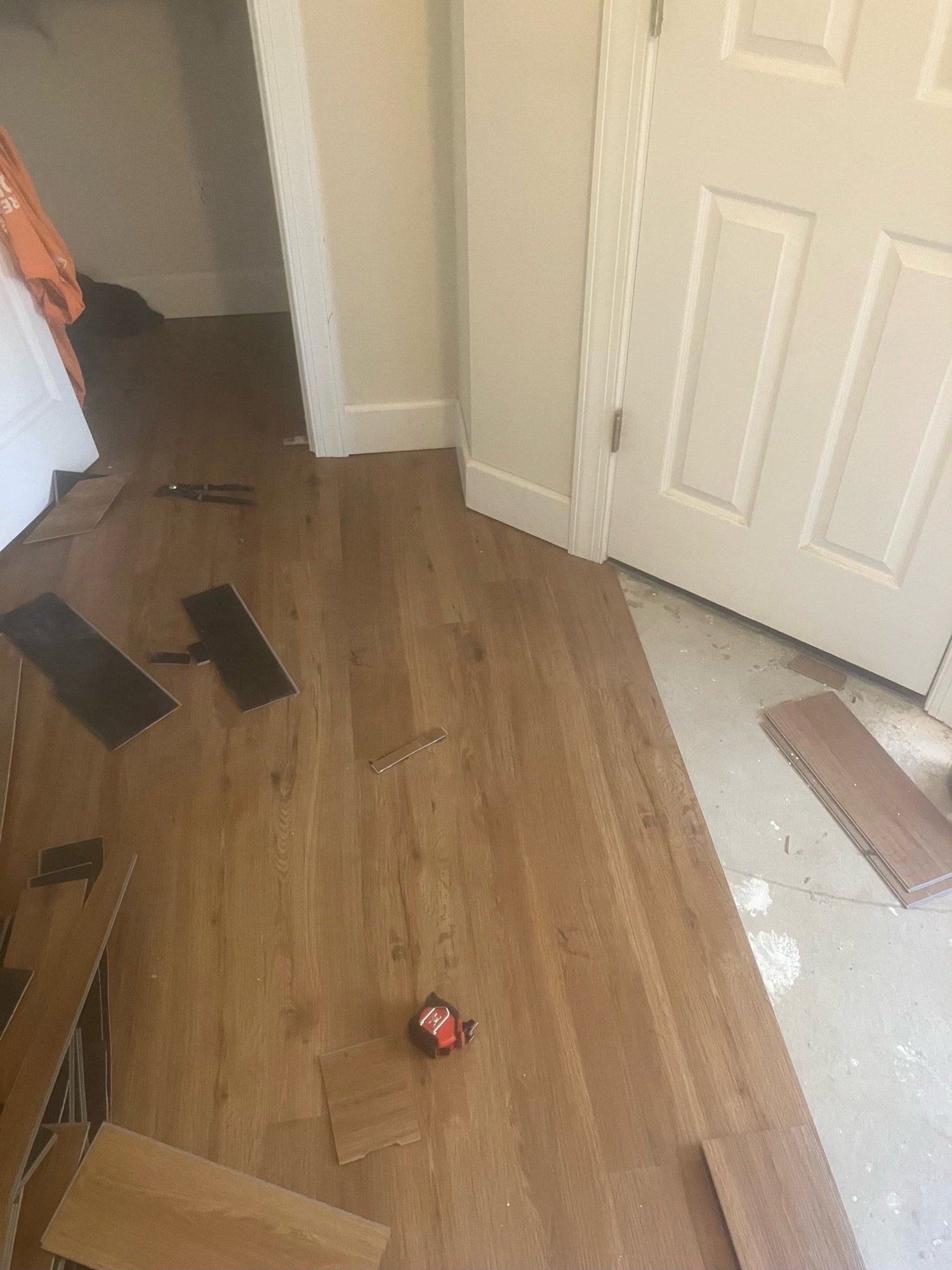 Detail of the finished floor and transitions.
